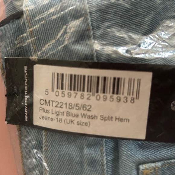 Fashion Nova light blue denim pants , size 18, new with tags - Picture 2 of 6